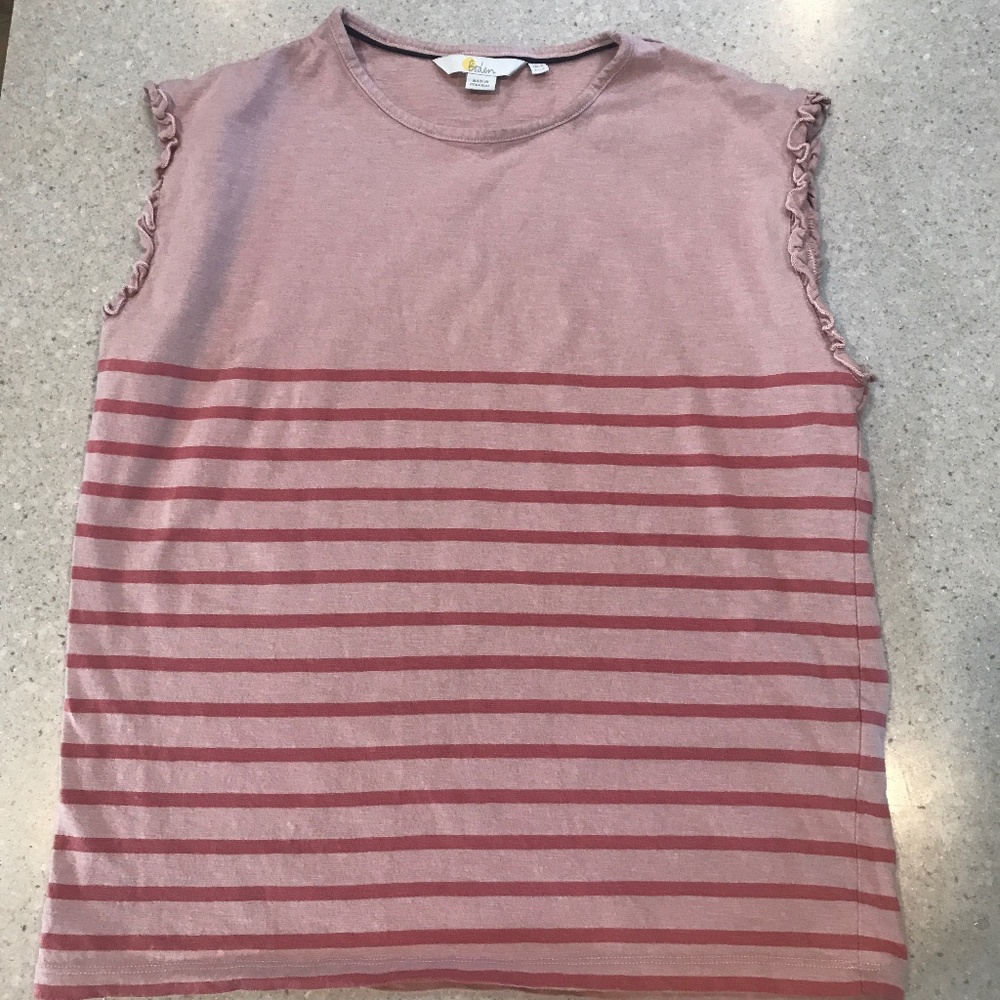 Boden, sleeveless, striped shirt, size 4 (small)